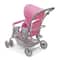 Badger Basket Gray & Pink Cruise Folding Inline Double Doll Stroller